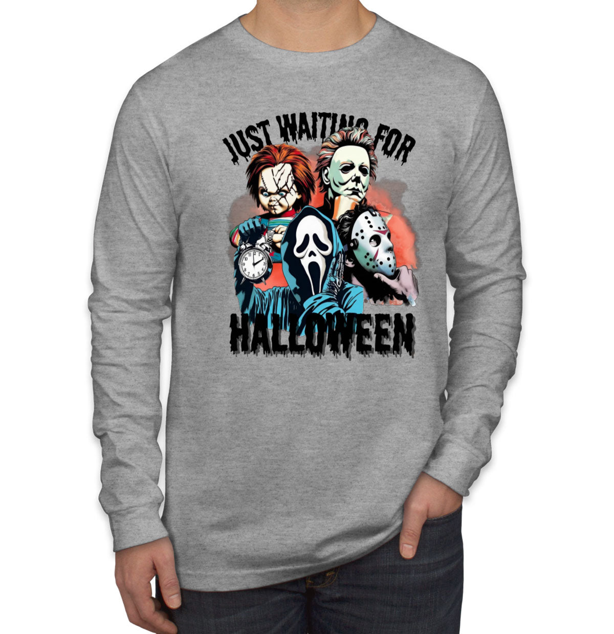 Just Waiting For Halloween Men's Long Sleeve Shirt