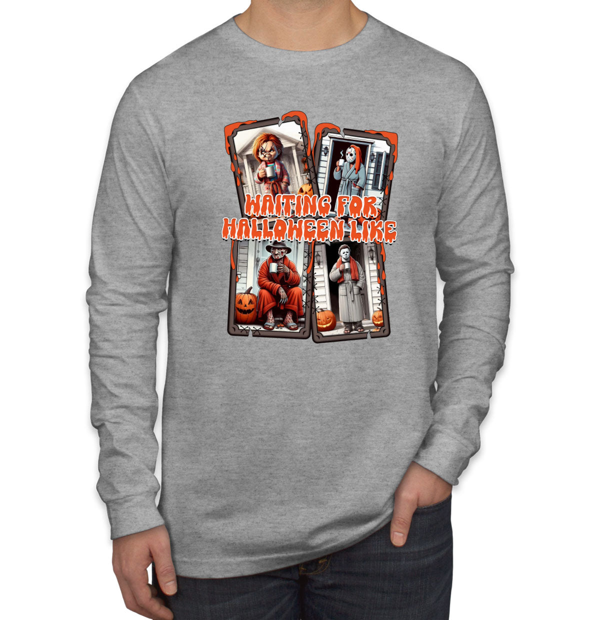 Waiting For Halloween Like Men's Long Sleeve Shirt