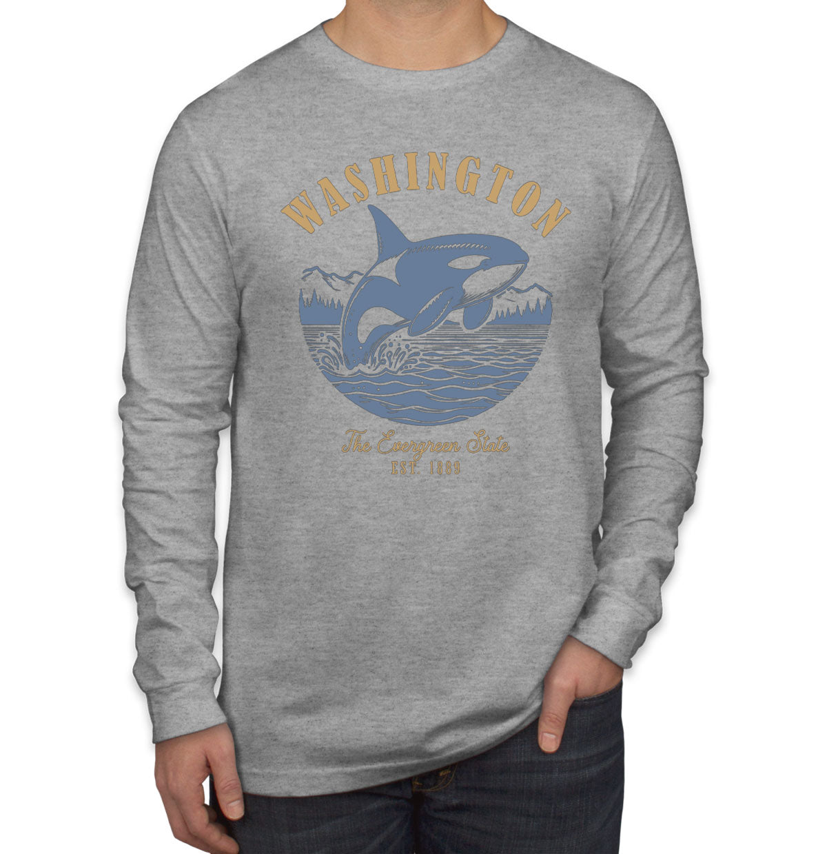 Washington State Vintage Men's Long Sleeve Shirt