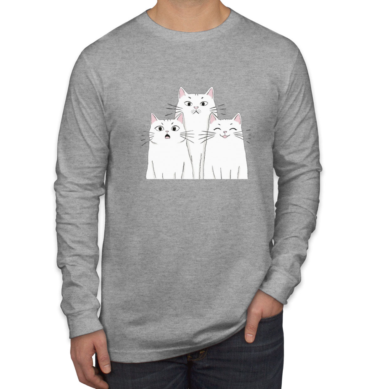 White Cats Men's Long Sleeve Shirt