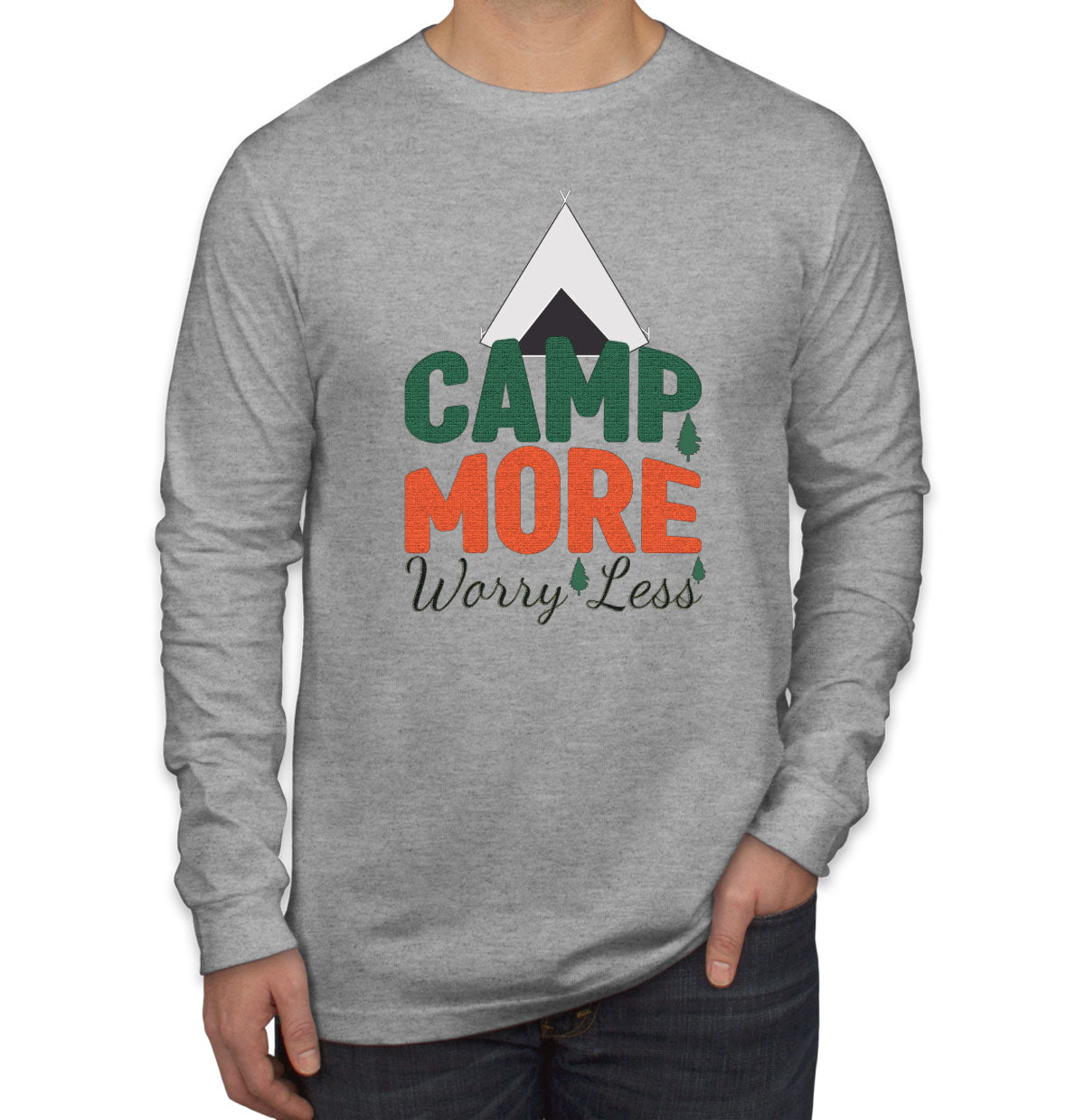 Camp More Worry Less Men's Long Sleeve Shirt