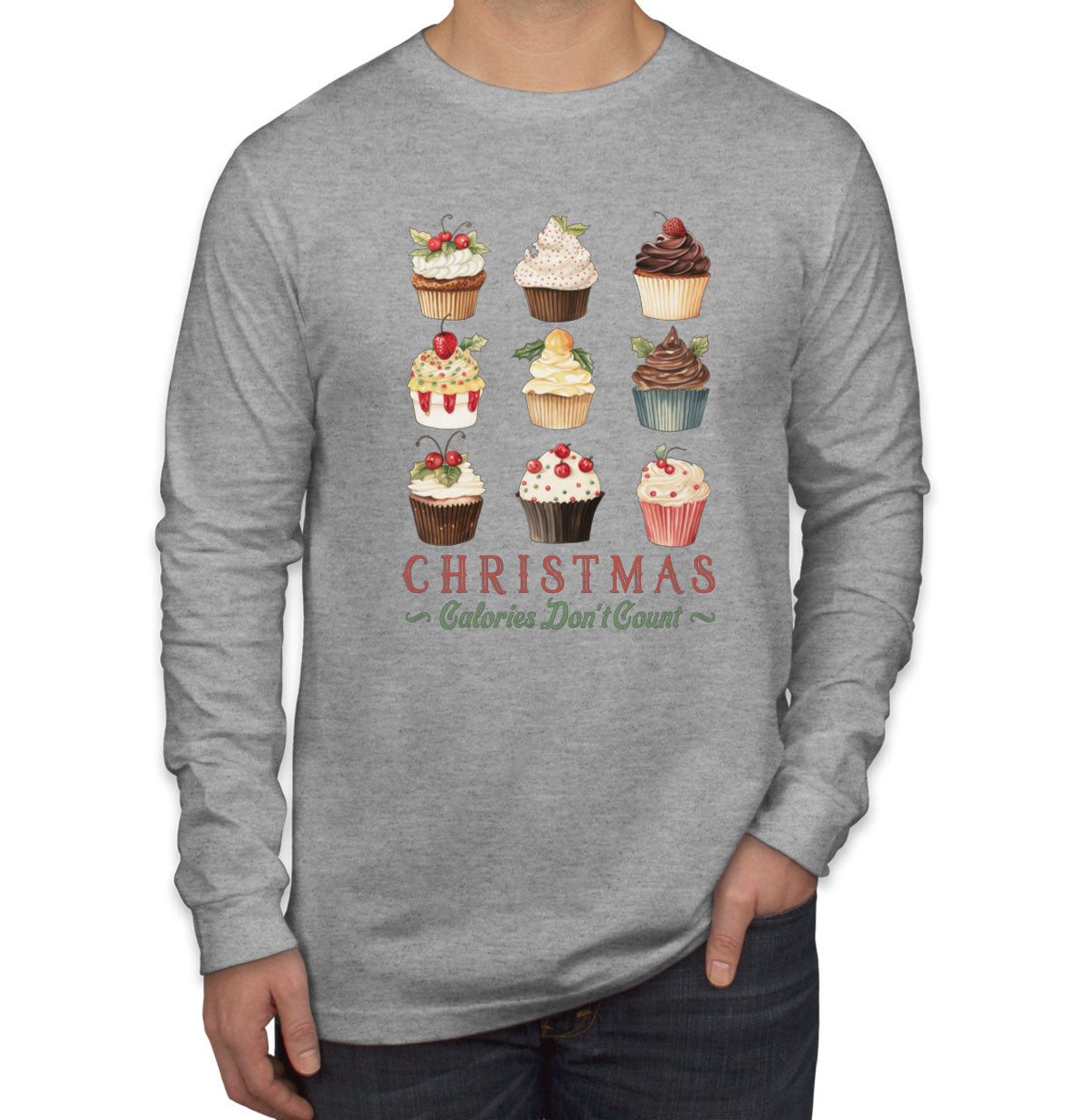 Christmas Calories Don't Count Men's Long Sleeve Shirt