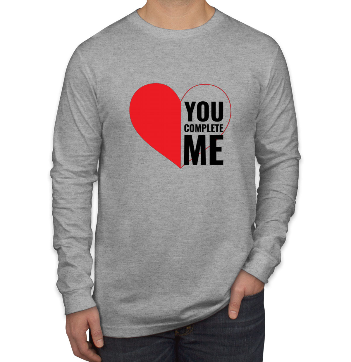 You Complete Me Valentine's Day Men's Long Sleeve Shirt