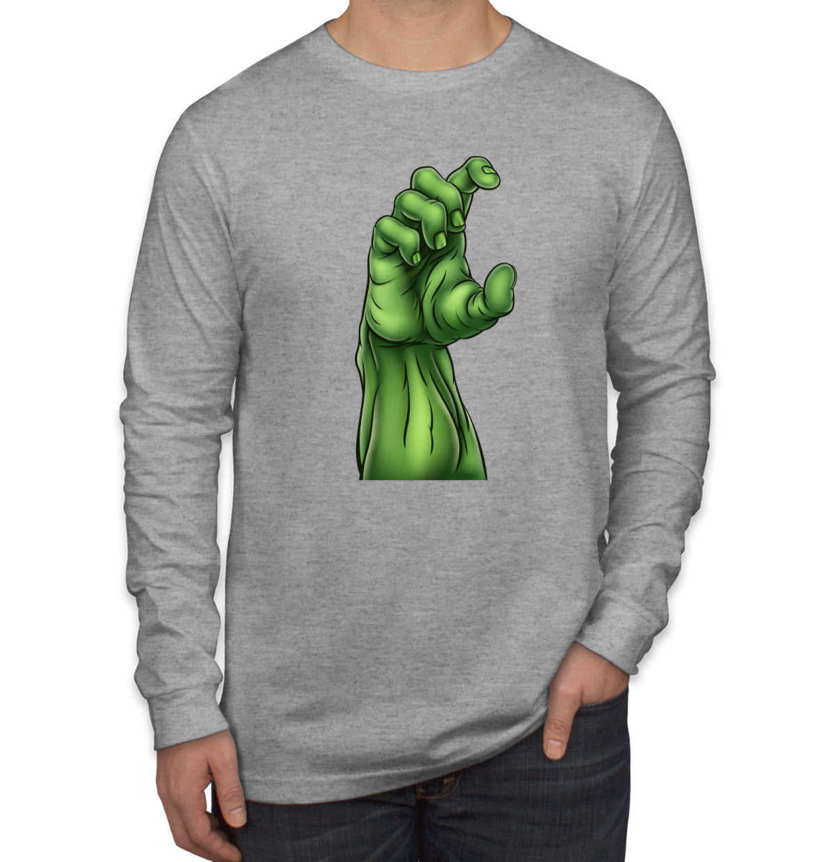 Zombie Monster Hand Halloween Men's Long Sleeve Shirt