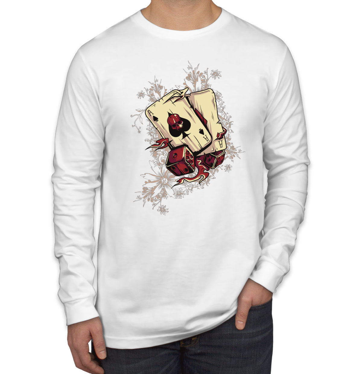 Ace Of Spaces Of Death And Dice Men's Long Sleeve Shirt