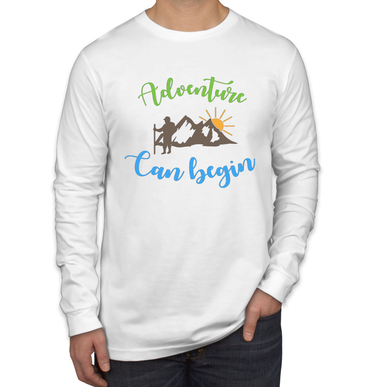 Adventure Can Begin Men's Long Sleeve Shirt