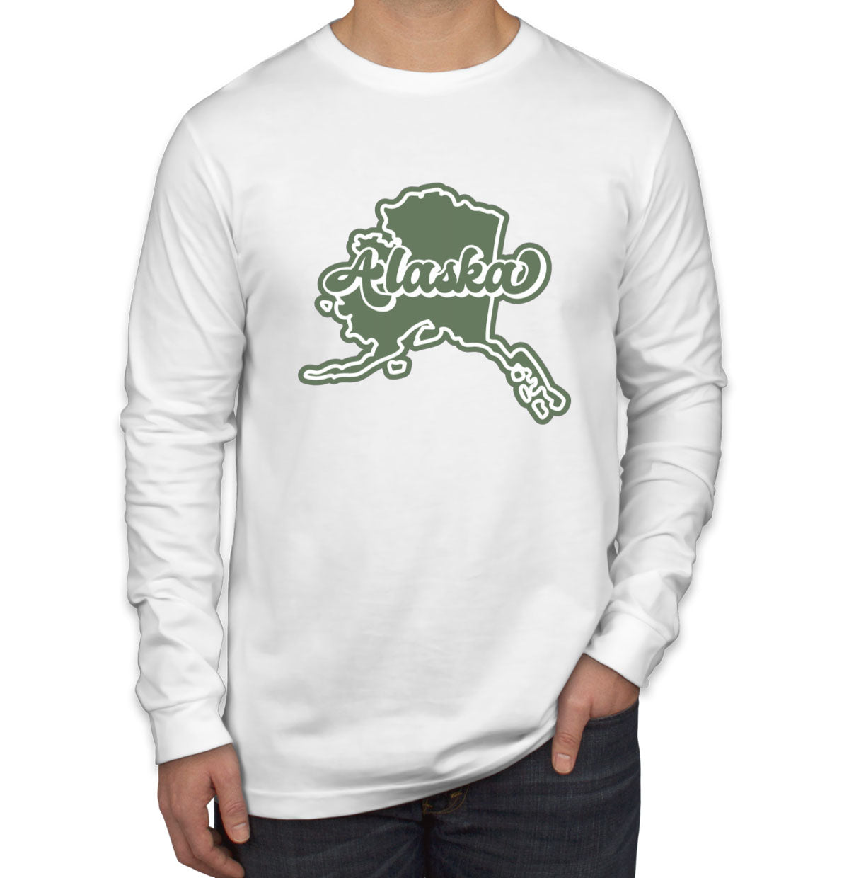 Alaska Map Men's Long Sleeve Shirt