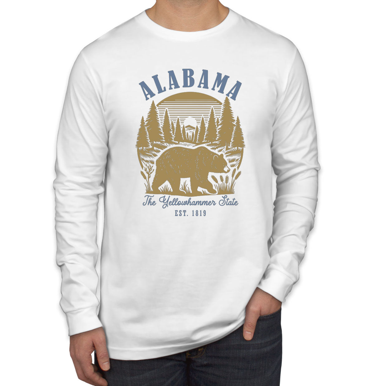 Alabama State Vintage Men's Long Sleeve Shirt