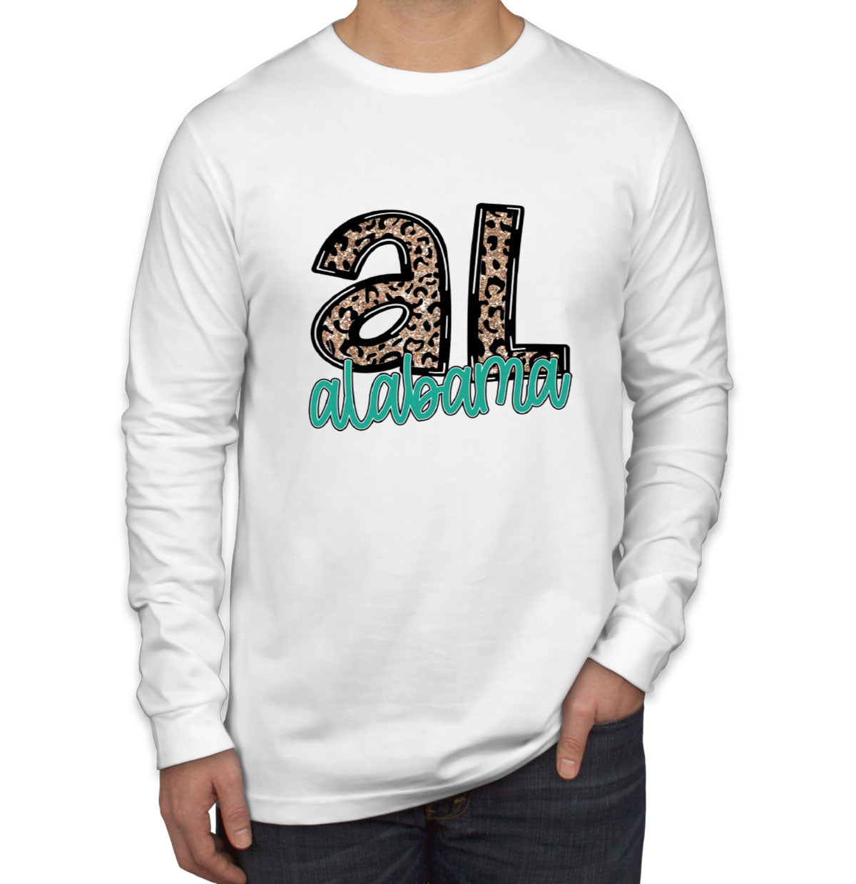 Alabama State Abbreviation Men's Long Sleeve Shirt