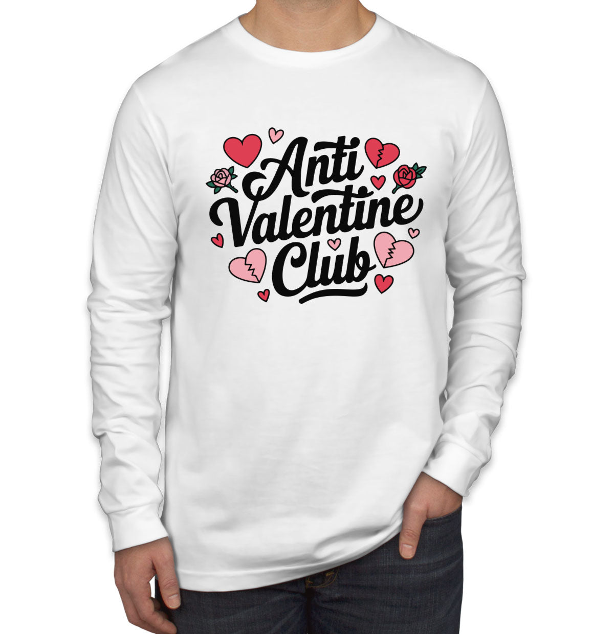 Anti Valentine Club Valentine's Day Men's Long Sleeve Shirt