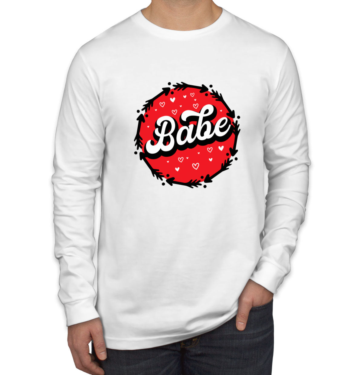 Babe Valentine's Day Men's Long Sleeve Shirt