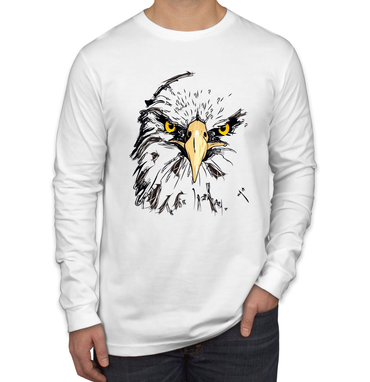 American Bald Eagle Patriotic Men's Long Sleeve Shirt