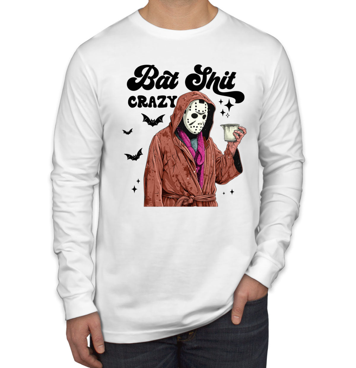Bat Shit Crazy Jason Halloween Men's Long Sleeve Shirt
