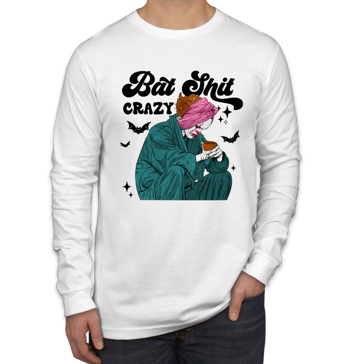 Bat Shit Crazy Pennywise Halloween Men's Long Sleeve Shirt