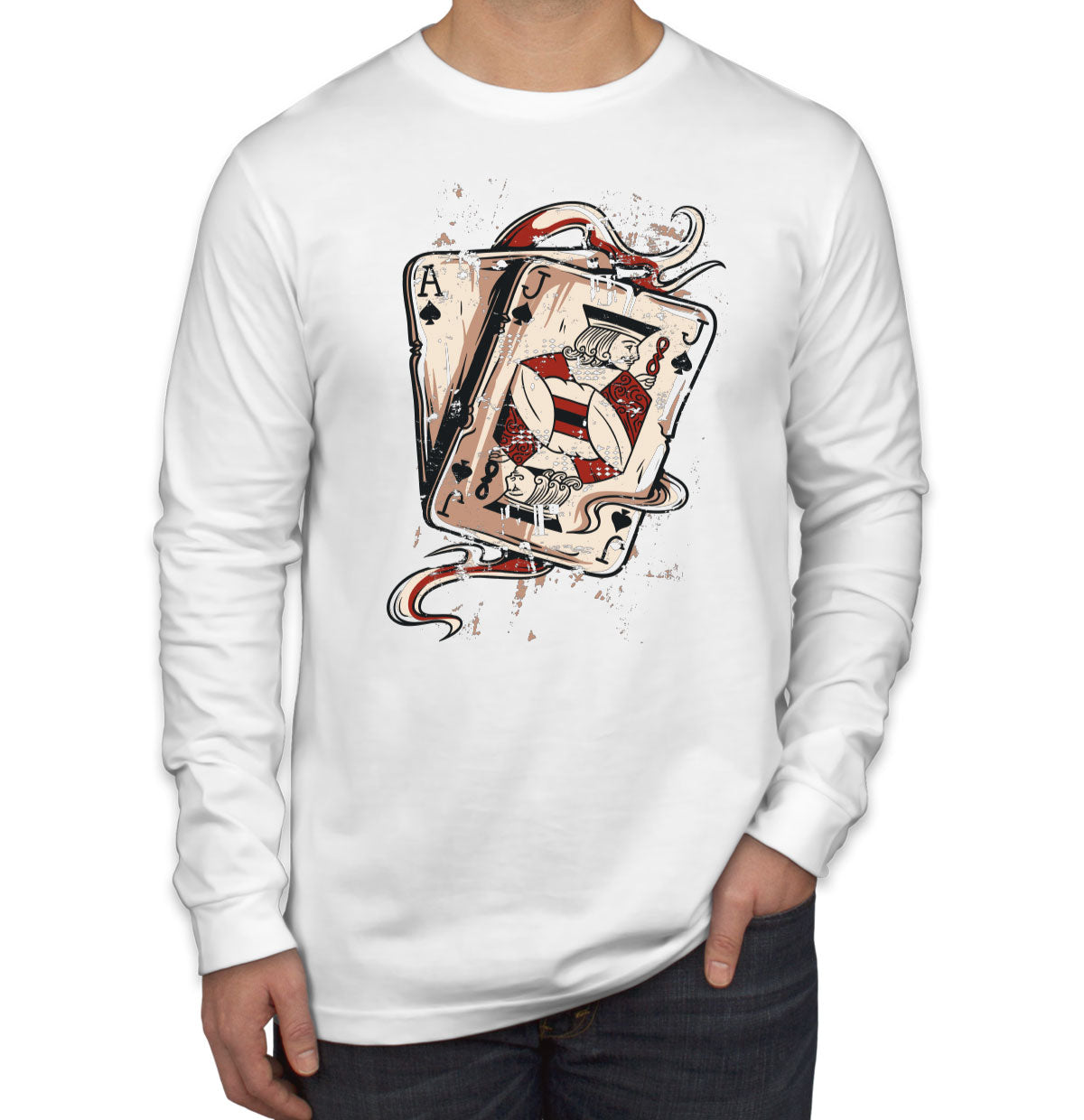 Blackjack Playing Cards Men's Long Sleeve Shirt