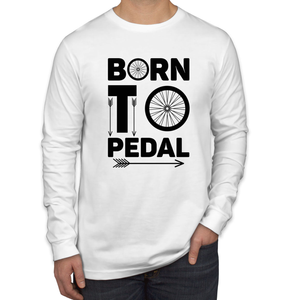 Born To Pedal Bicycle Cycling Men's Long Sleeve Shirt