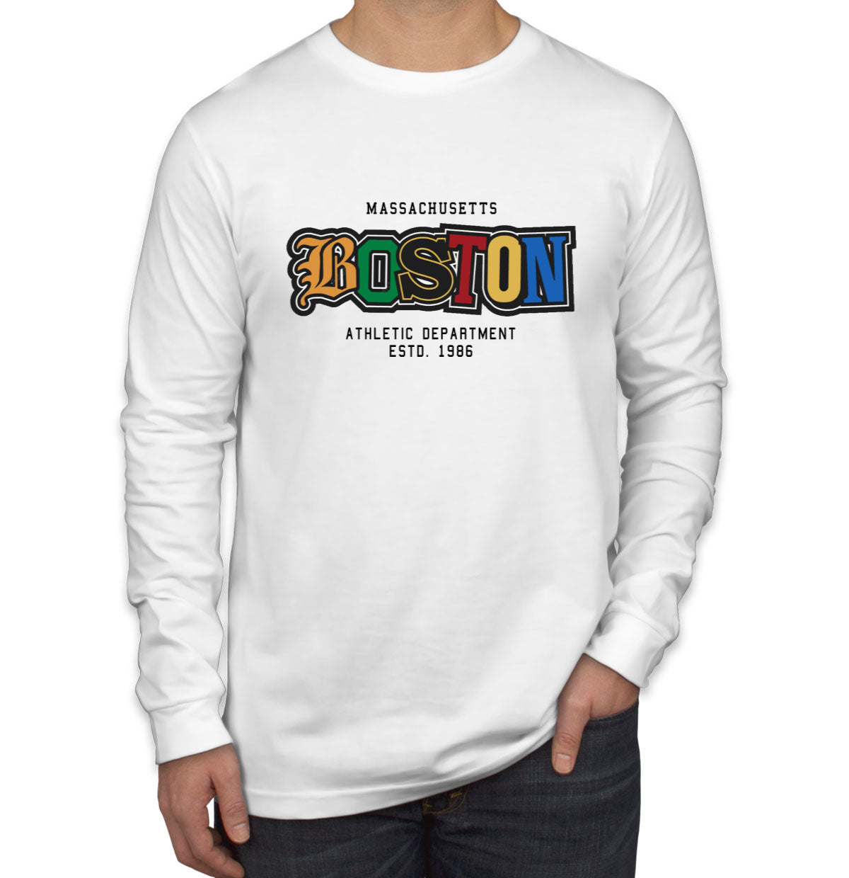 Boston Massachusetts Men's Long Sleeve Shirt