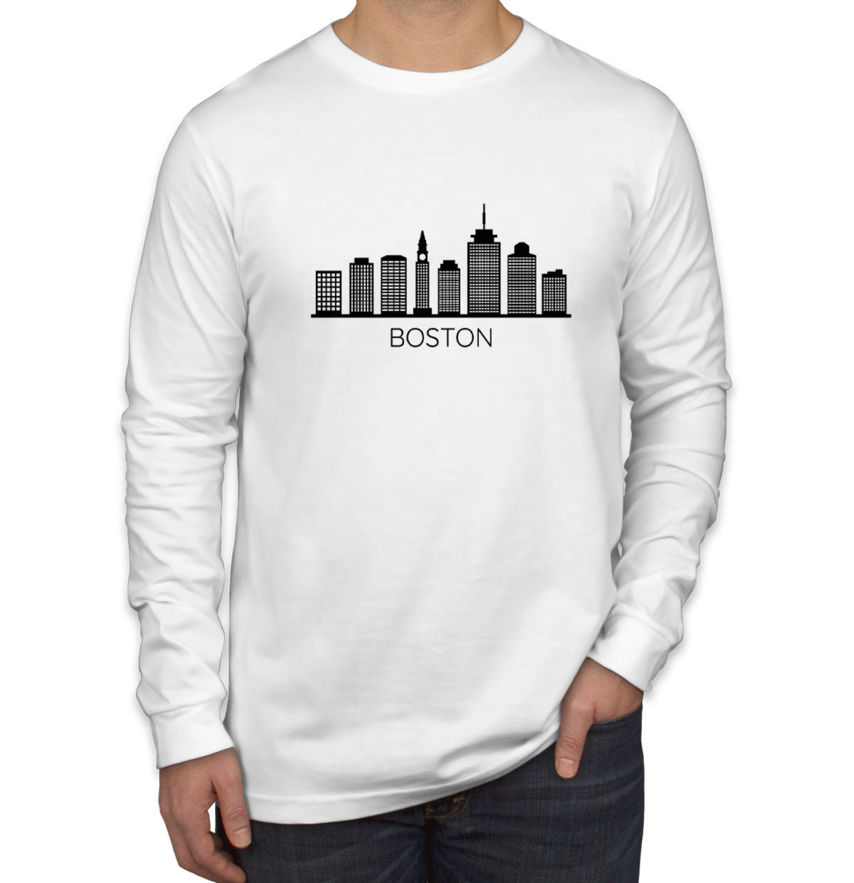 Boston Skyline Men's Long Sleeve Shirt