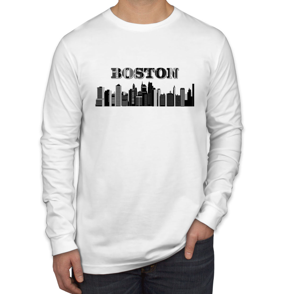 Boston Skyline Men's Long Sleeve Shirt