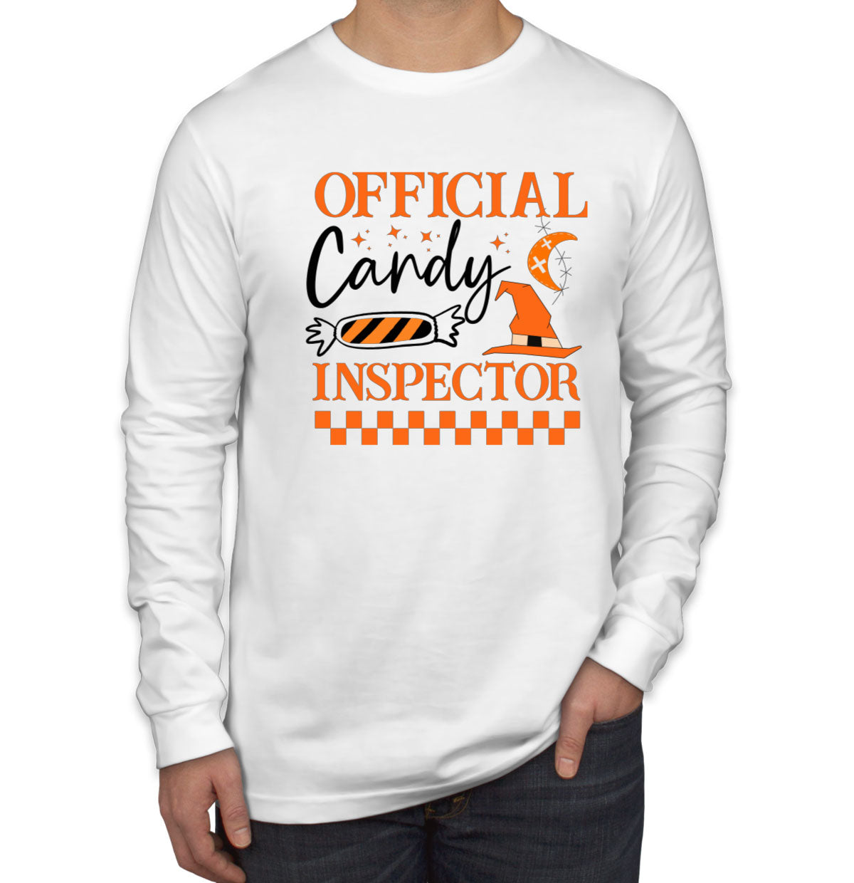 Official Candy Inspector Halloween Men's Long Sleeve Shirt