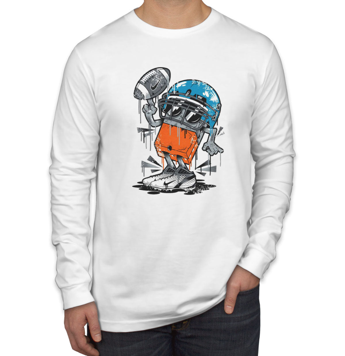 Monster Football Player Men's Long Sleeve Shirt