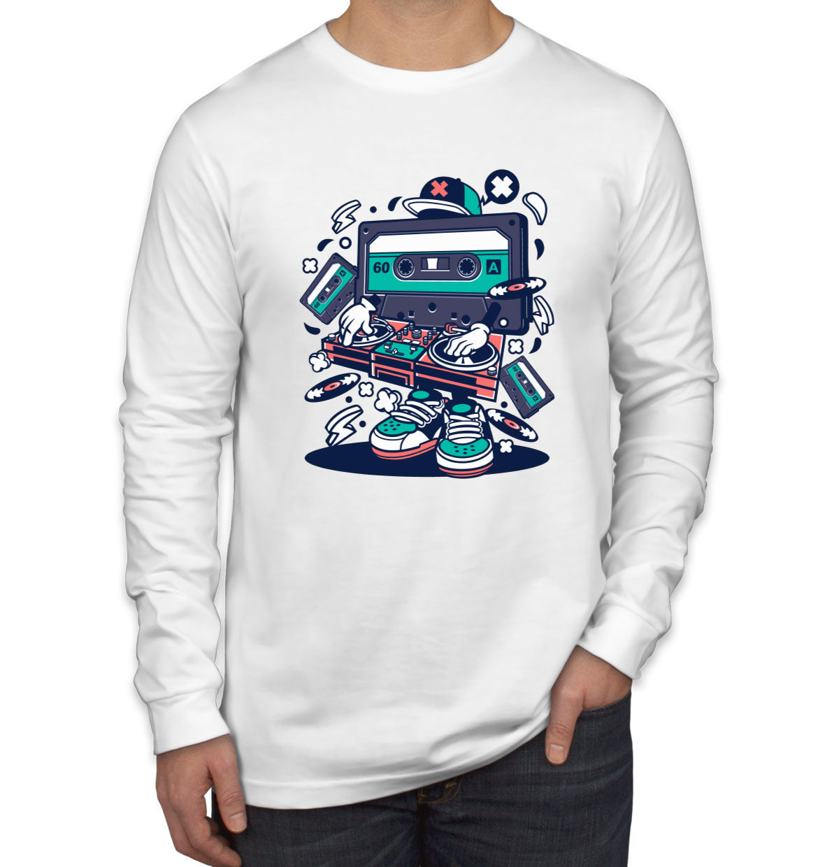 Cassette Disc Jockey Men's Long Sleeve Shirt