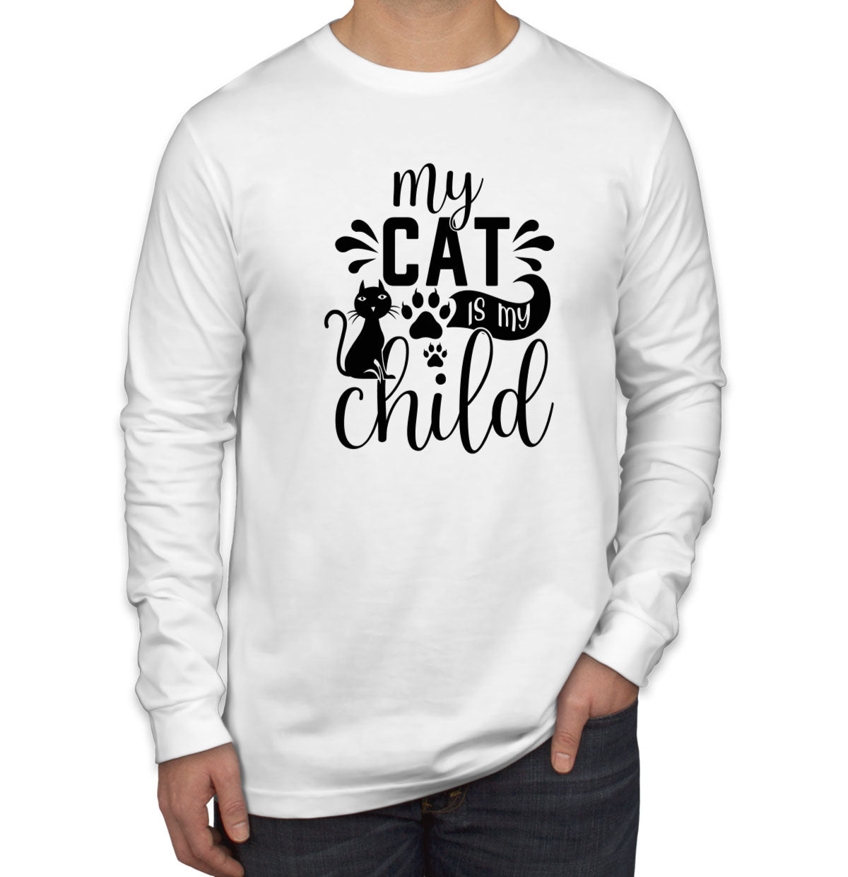 My Cat Is My Child Men's Long Sleeve Shirt