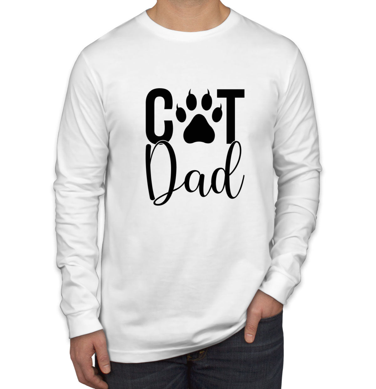 Cat Dad Men's Long Sleeve Shirt