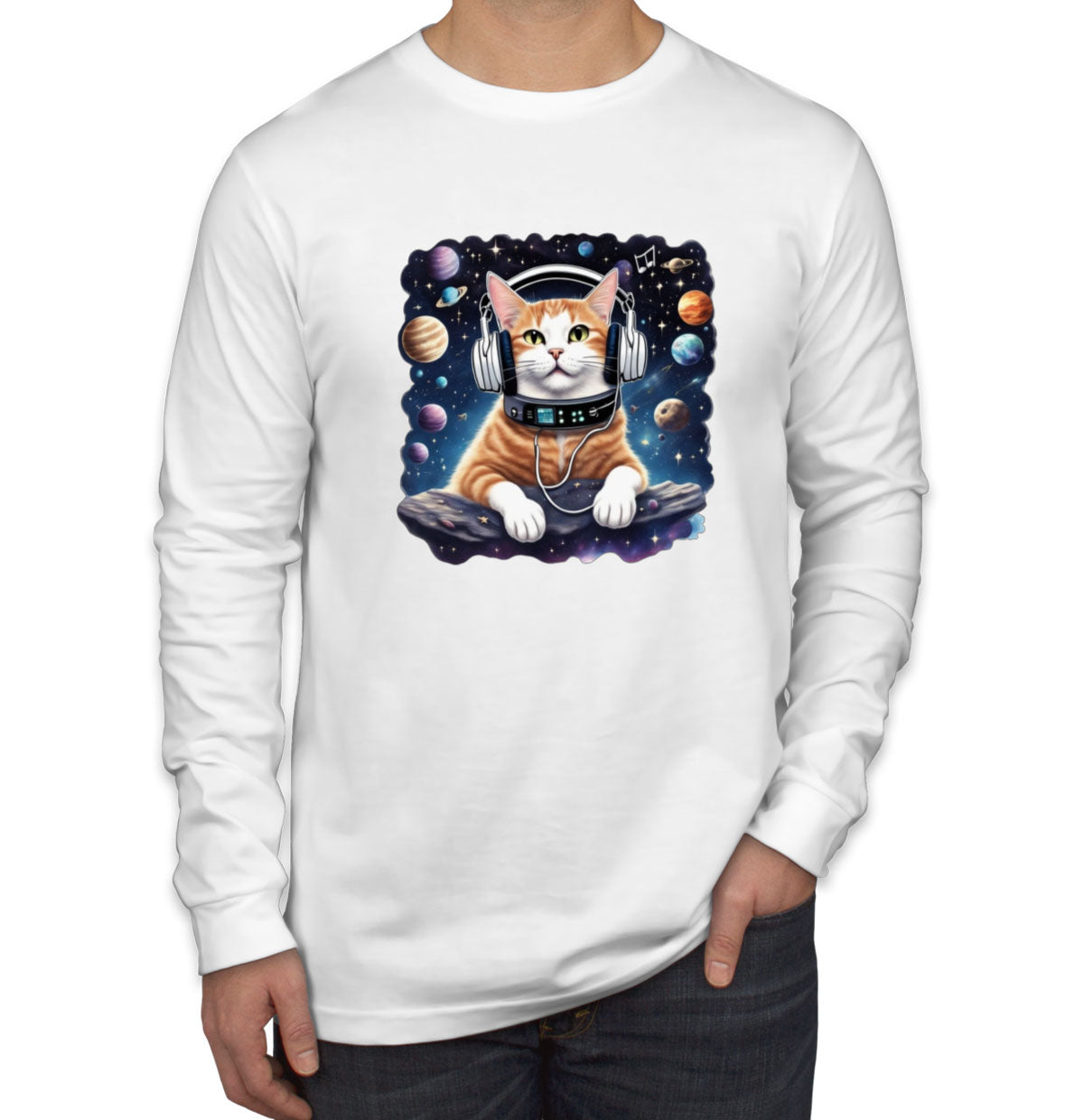 Cat In Space Men's Long Sleeve Shirt