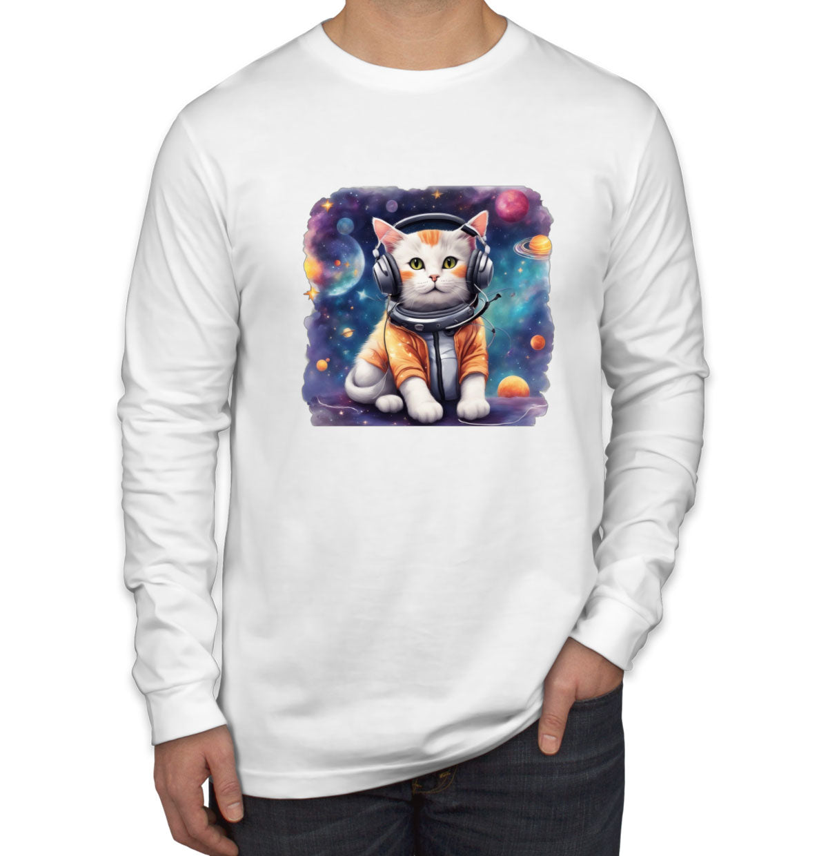 Cat In Space Men's Long Sleeve Shirt