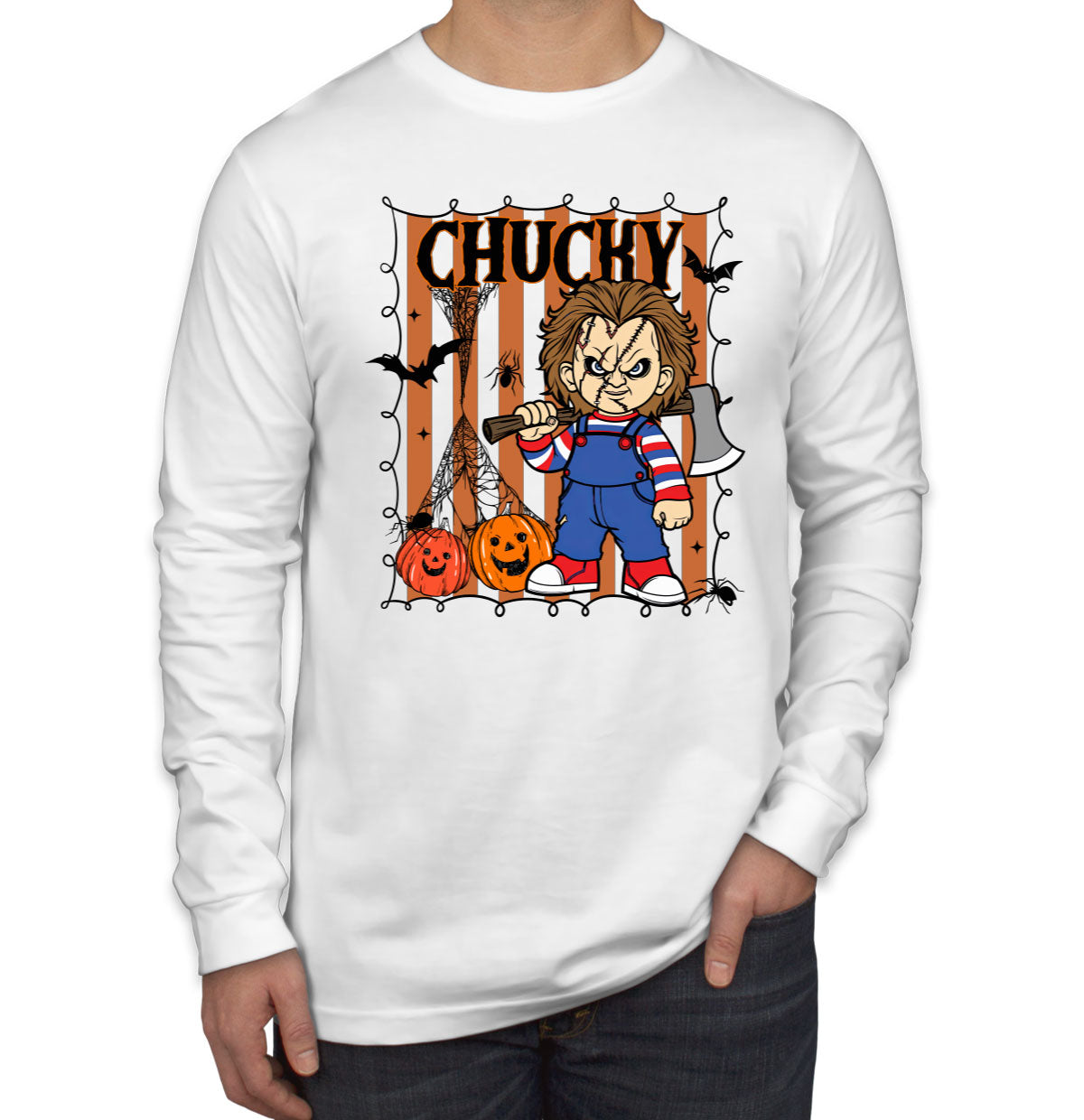 Chucky Horror Movie Character Halloween Men's Long Sleeve Shirt