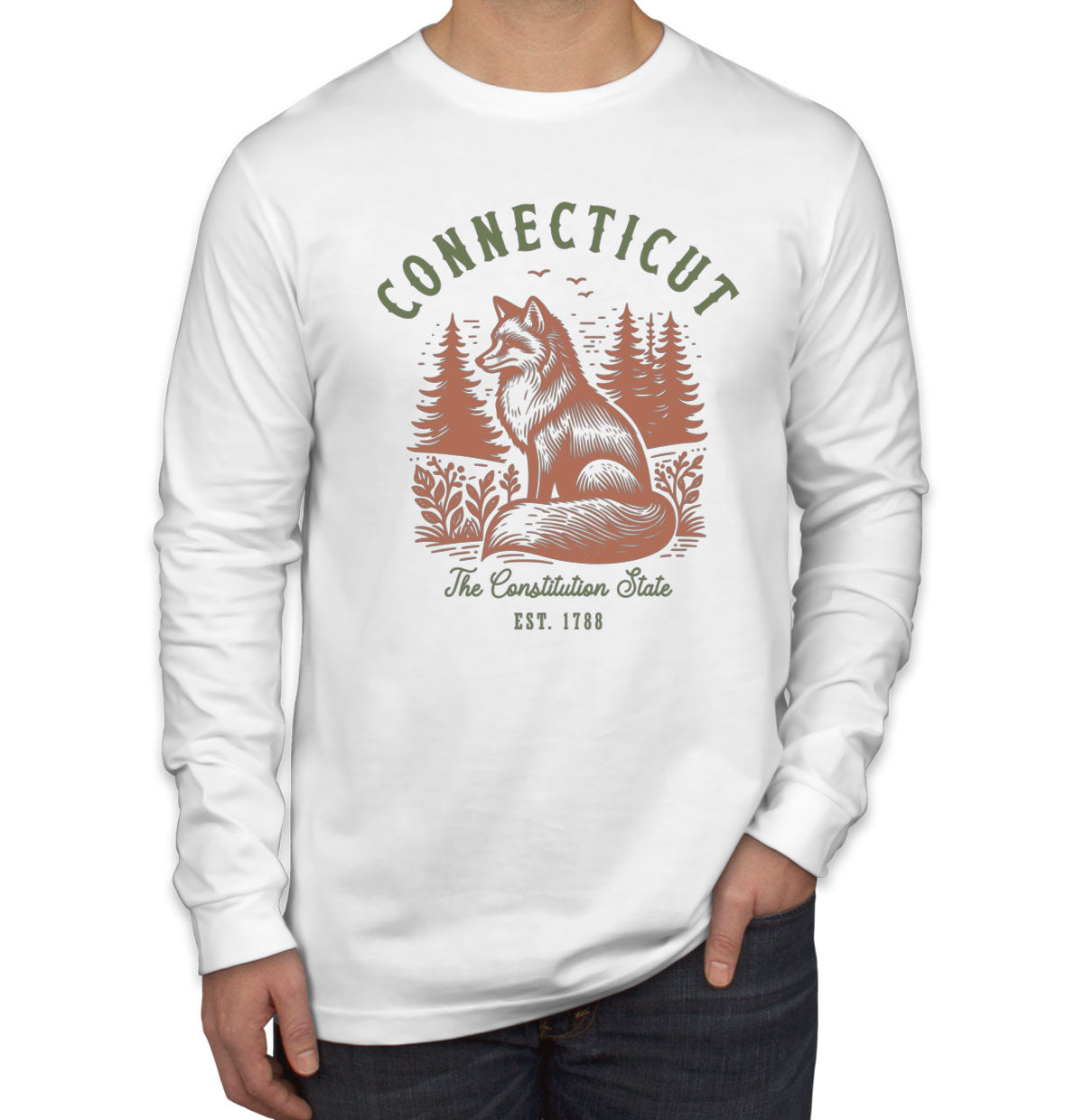 Connecticut State Vintage Men's Long Sleeve Shirt