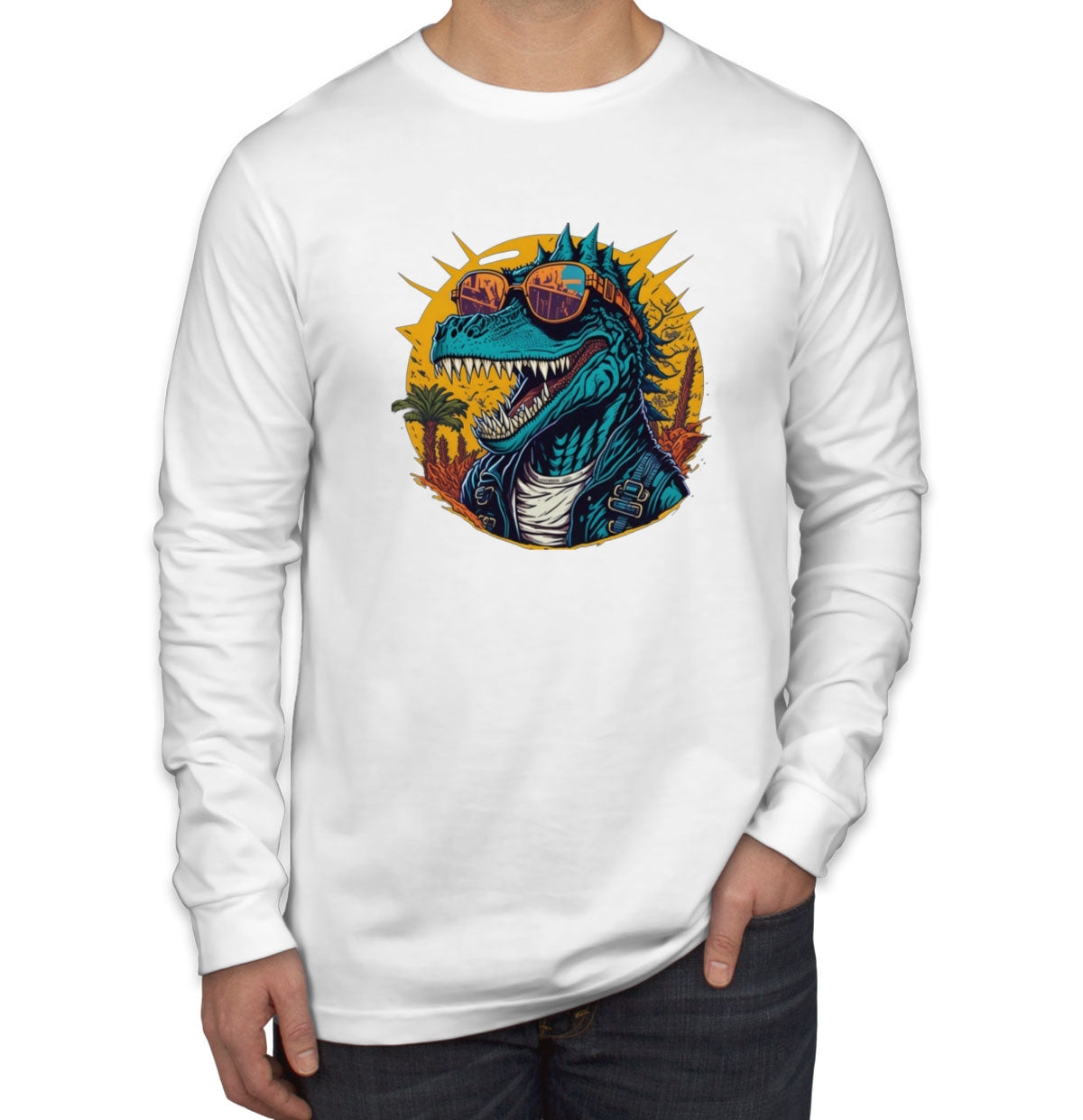 Cool Dinosaur Men's Long Sleeve Shirt