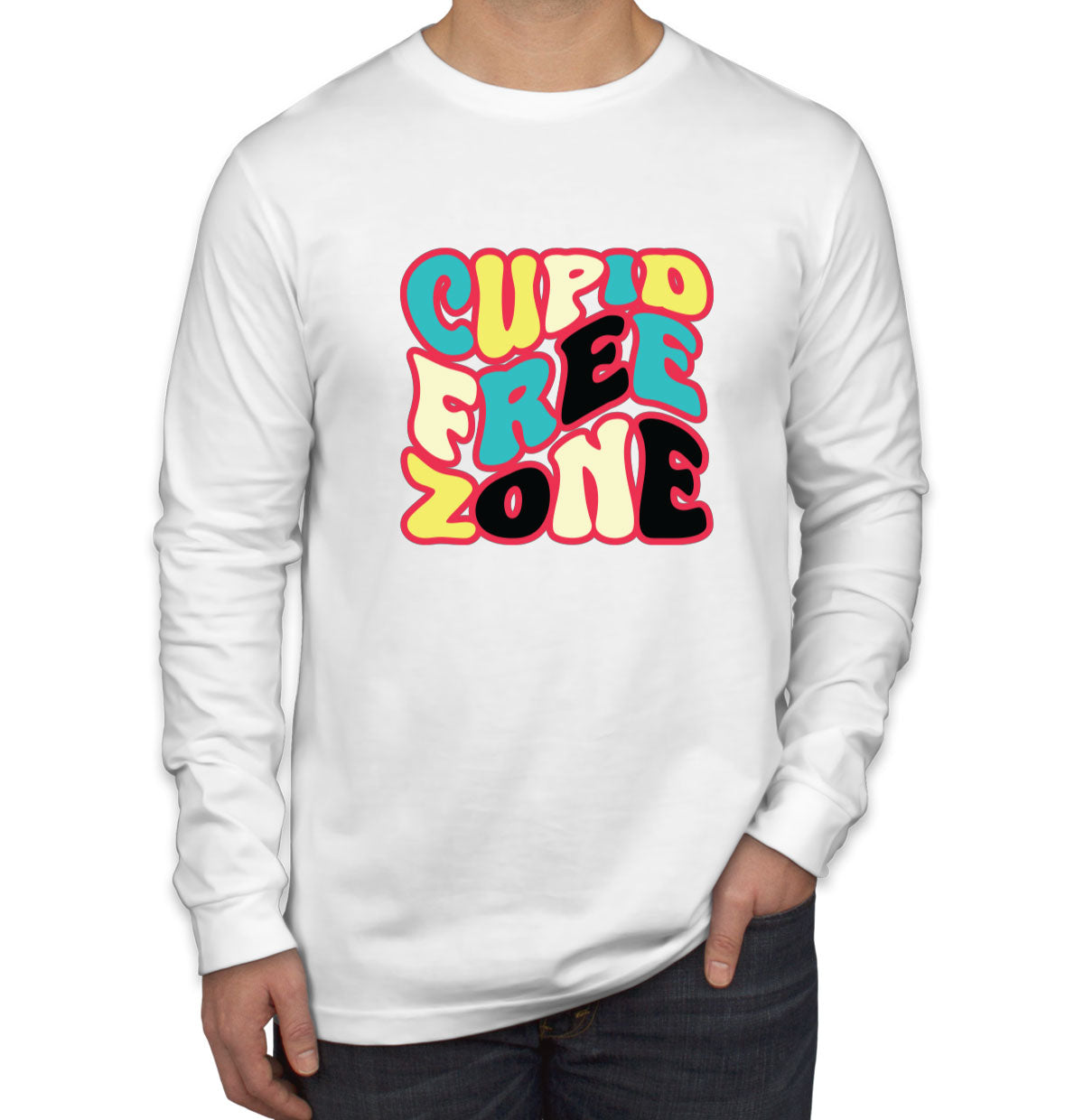 Cupid Free Zone Men's Long Sleeve Shirt