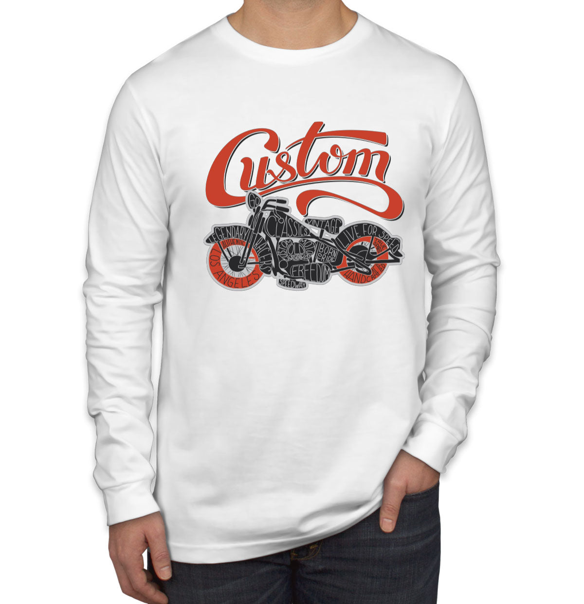 Custom Motorcycle Men's Long Sleeve Shirt