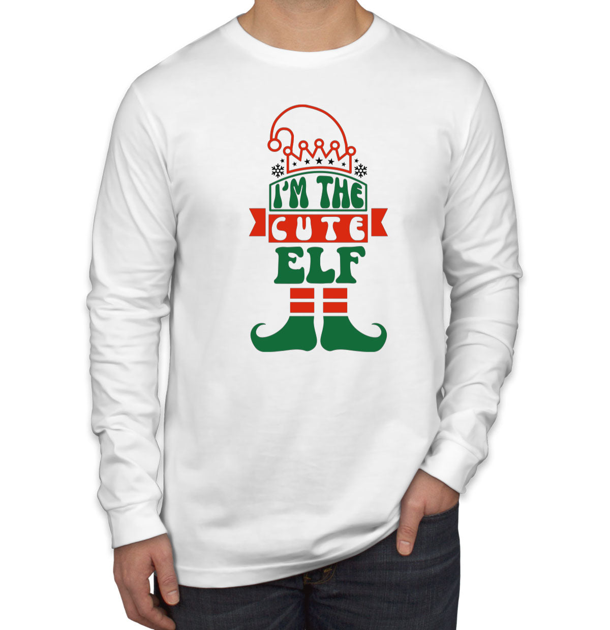 I'm The Cute Elf Christmas Men's Long Sleeve Shirt