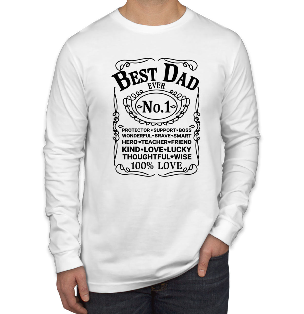 Best Dad Ever No.1 Father's Day Men's Long Sleeve Shirt