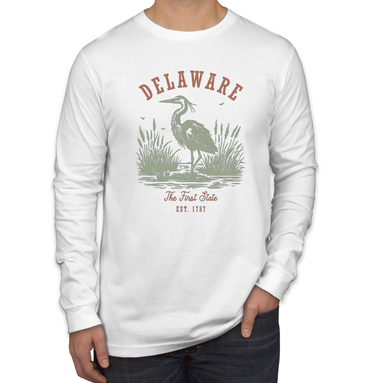 Delaware State Vintage Men's Long Sleeve Shirt