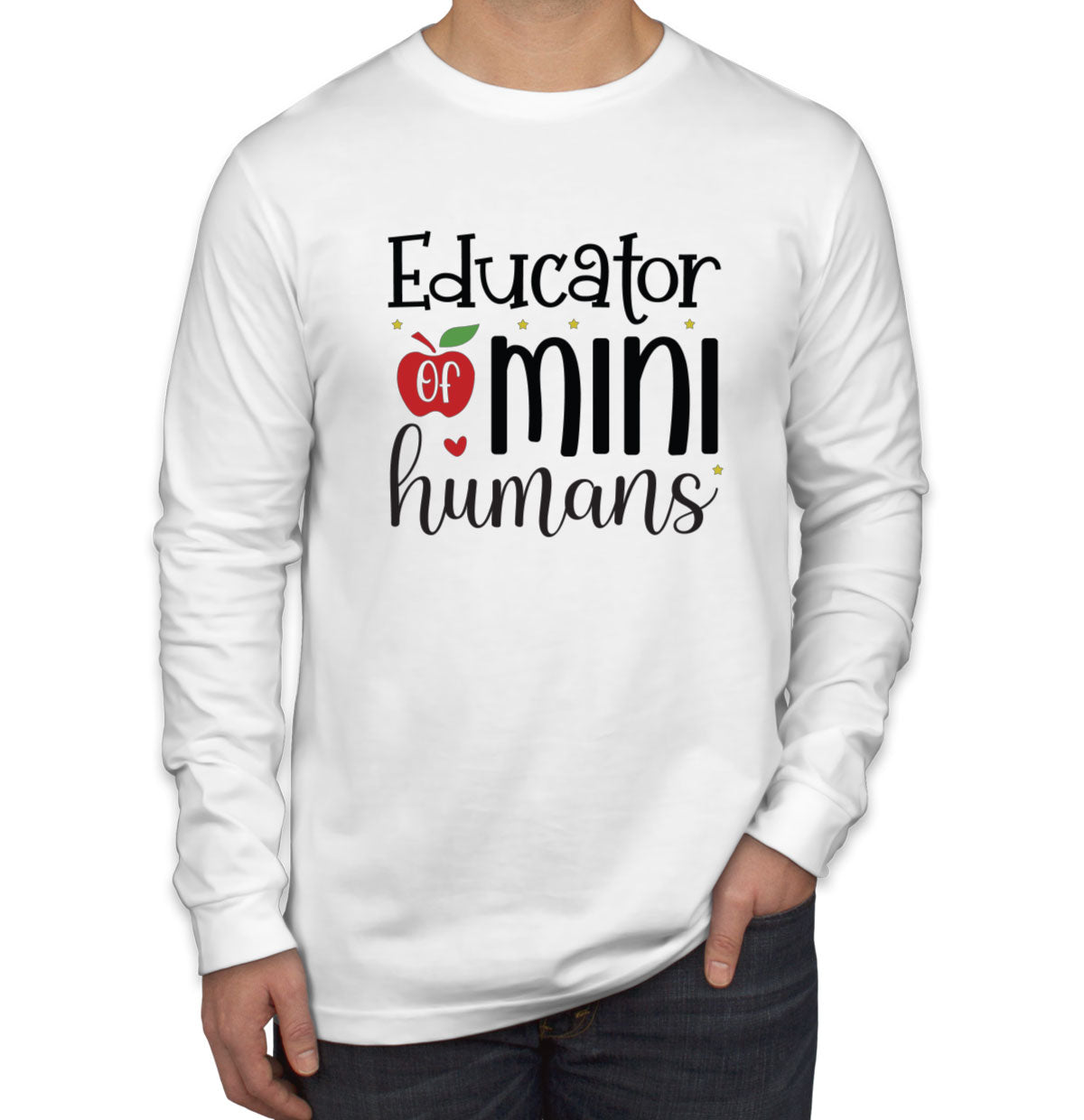 Educator Mini Humans Teacher Men's Long Sleeve Shirt