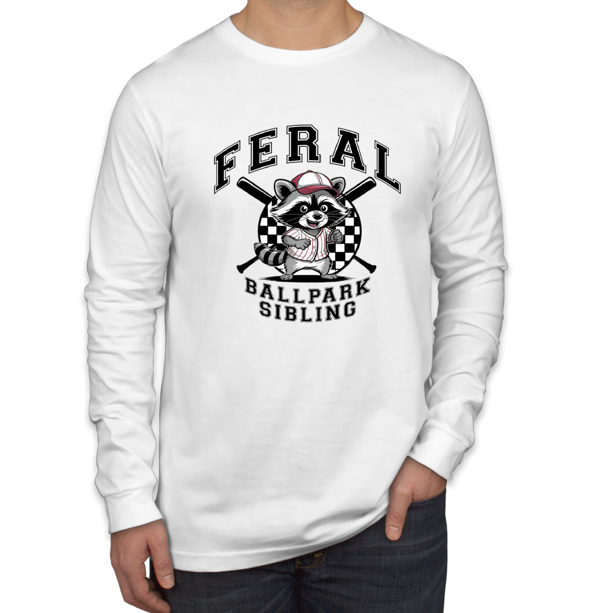 Feral Ballpark Sibling Baseball Men's Long Sleeve Shirt