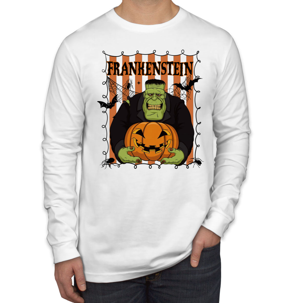 Frankenstein Horror Movie Character Halloween Men's Long Sleeve Shirt