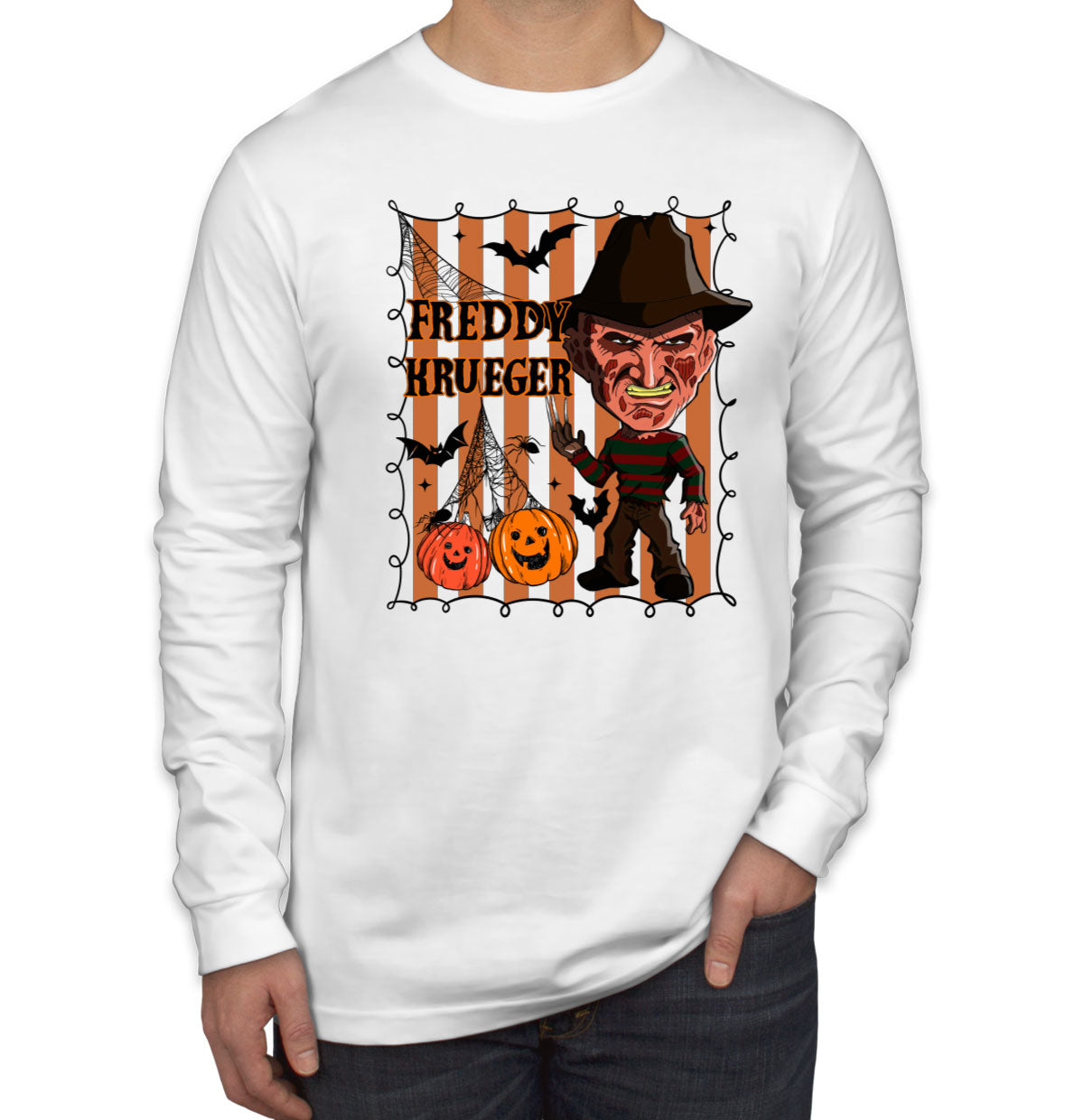 Freddy Horror Movie Character Halloween Men's Long Sleeve Shirt