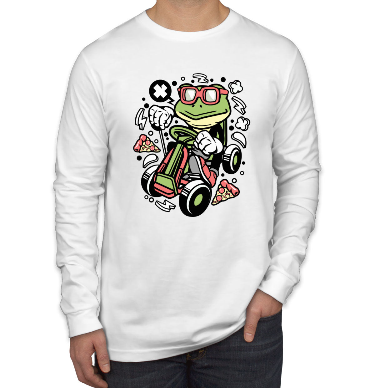 Frog GoKart Racer Men's Long Sleeve Shirt