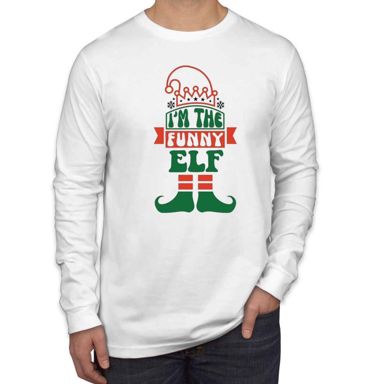 I'm The Funny Elf Christmas Men's Long Sleeve Shirt