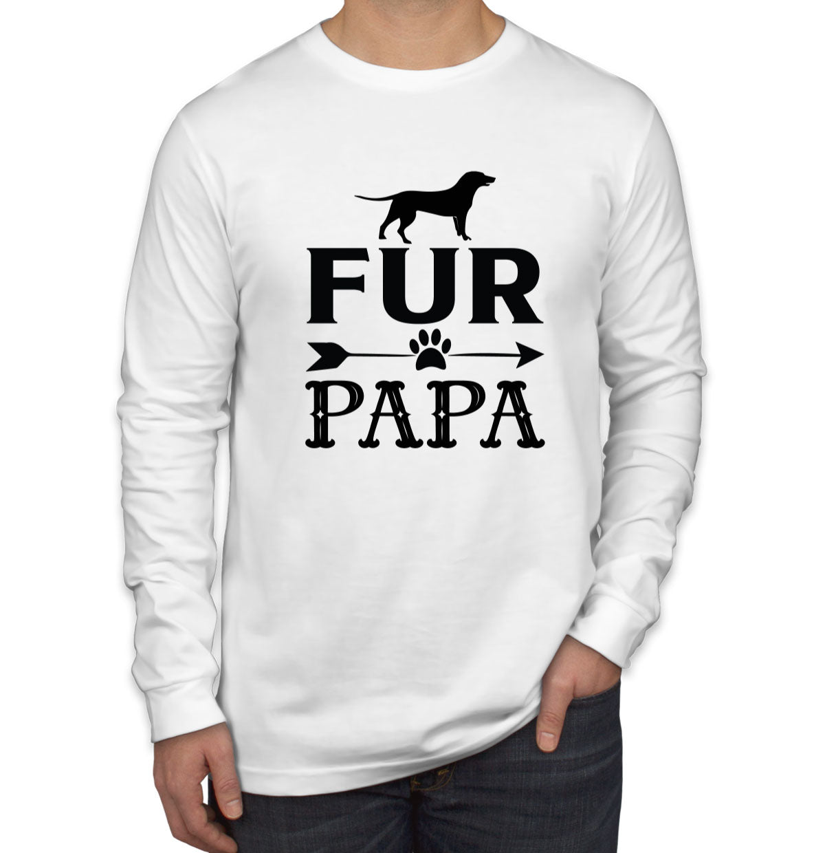 Fur Papa Father's Day Men's Long Sleeve Shirt