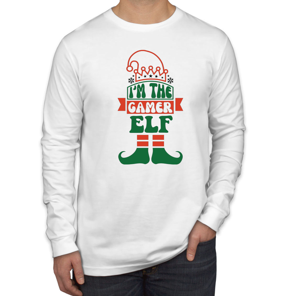 I'm The Gamer Elf Christmas Men's Long Sleeve Shirt