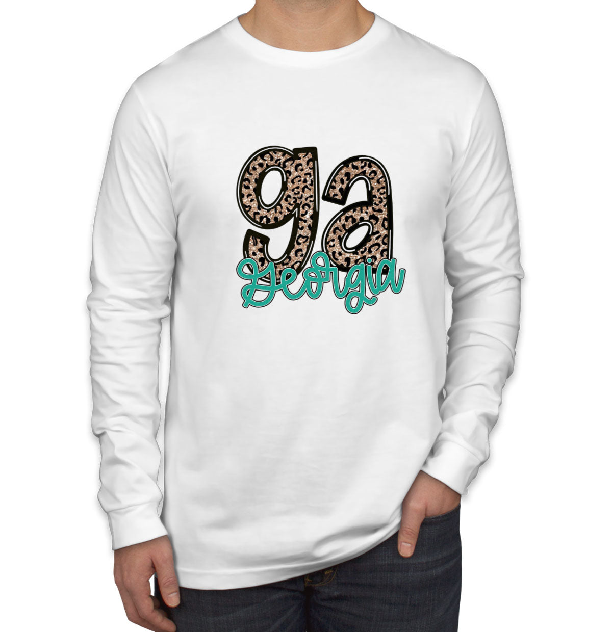 Georgia State Abbreviation Men's Long Sleeve Shirt