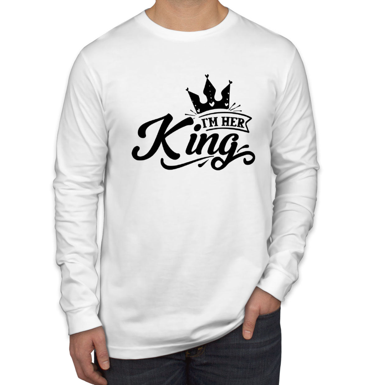 Her King Valentine's Day Men's Long Sleeve Shirt