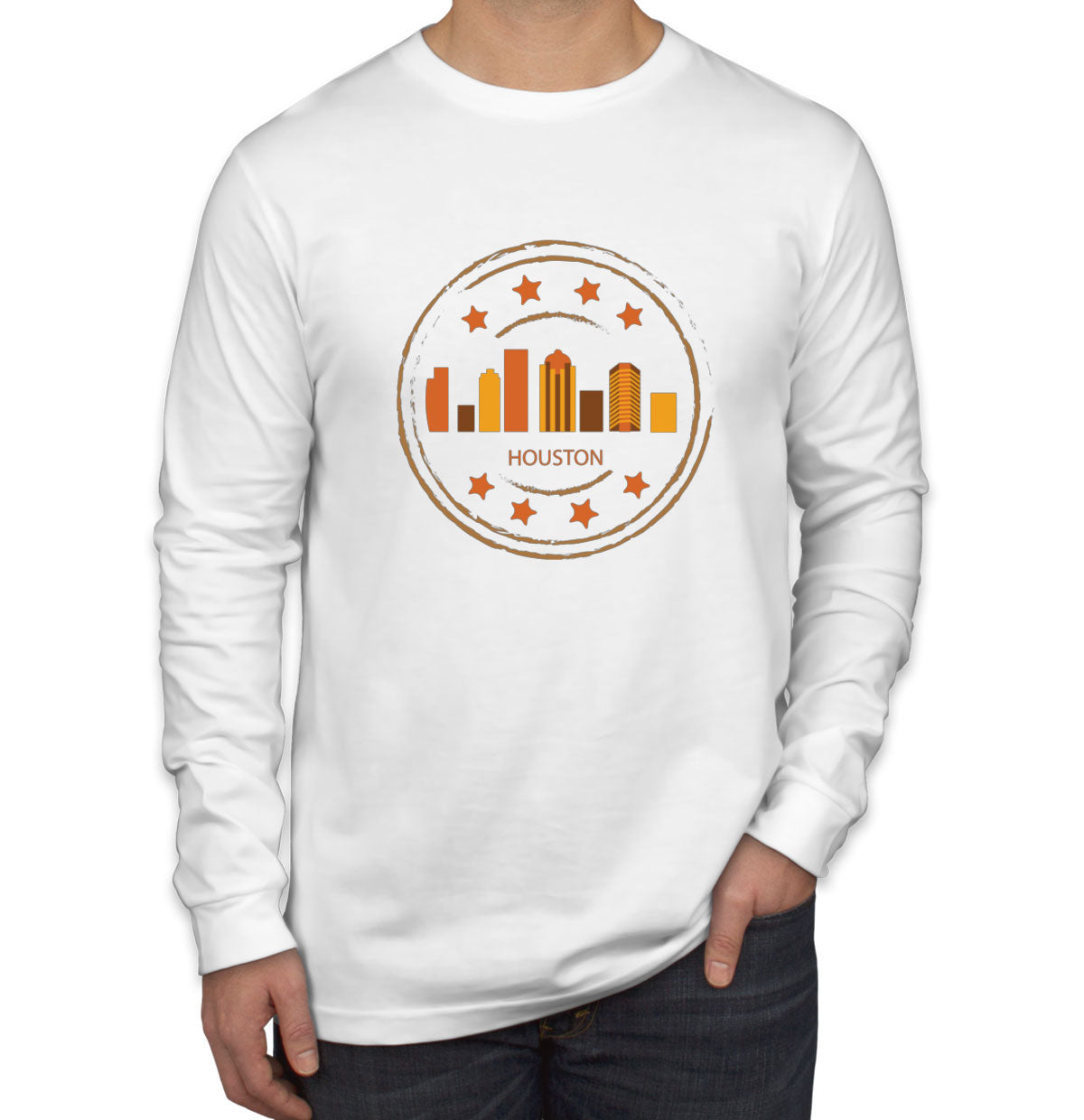 Houston Stamp Men's Long Sleeve Shirt
