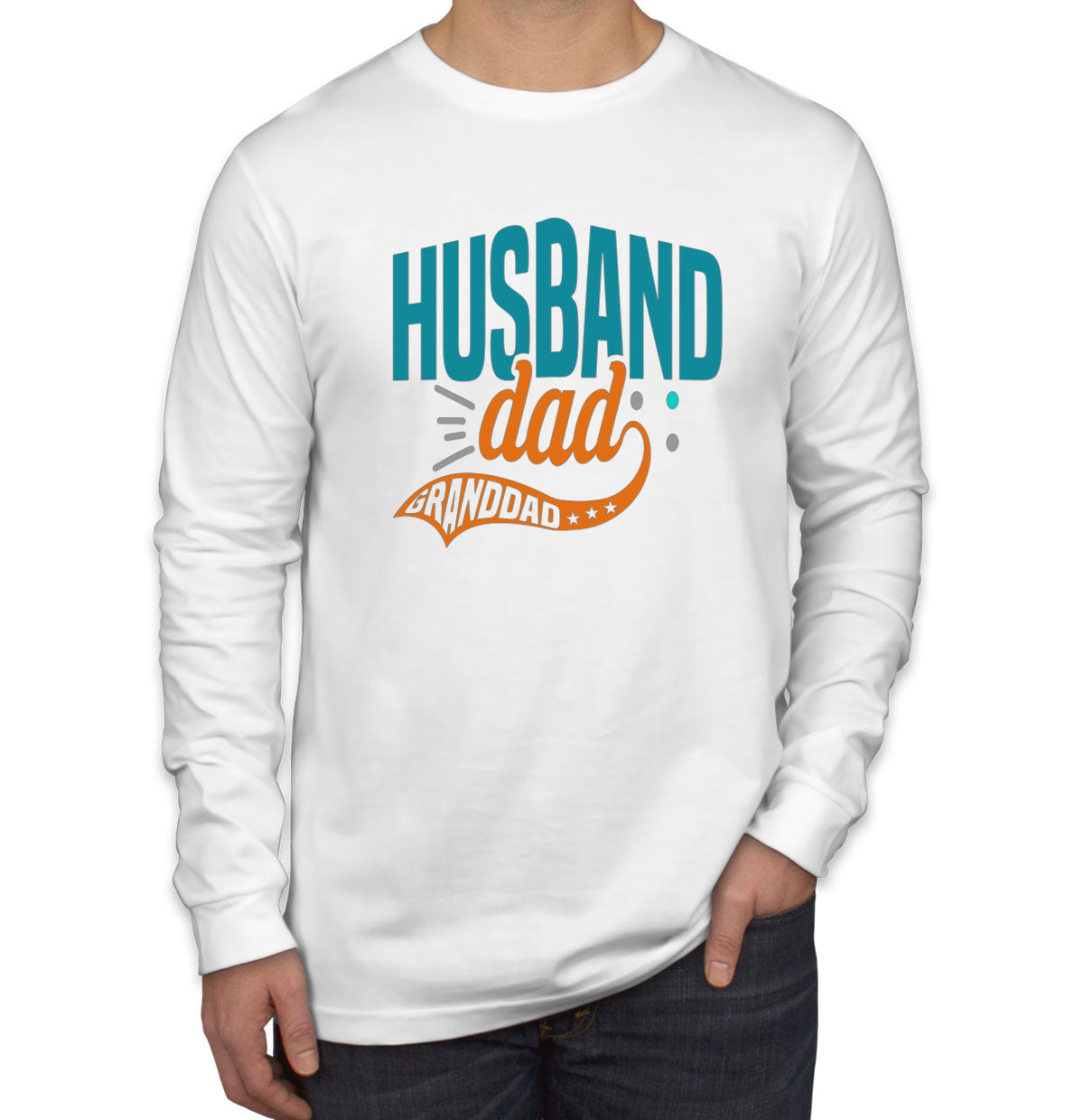 Husband Dad Granddad Father's Day Men's Long Sleeve Shirt